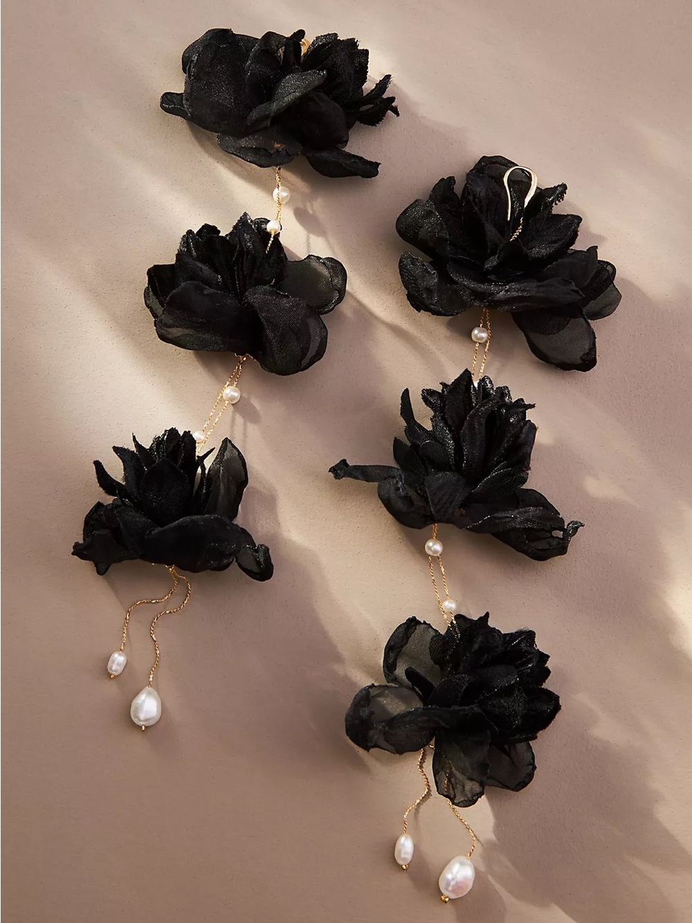 Anthropologie Triple Flower Earrings